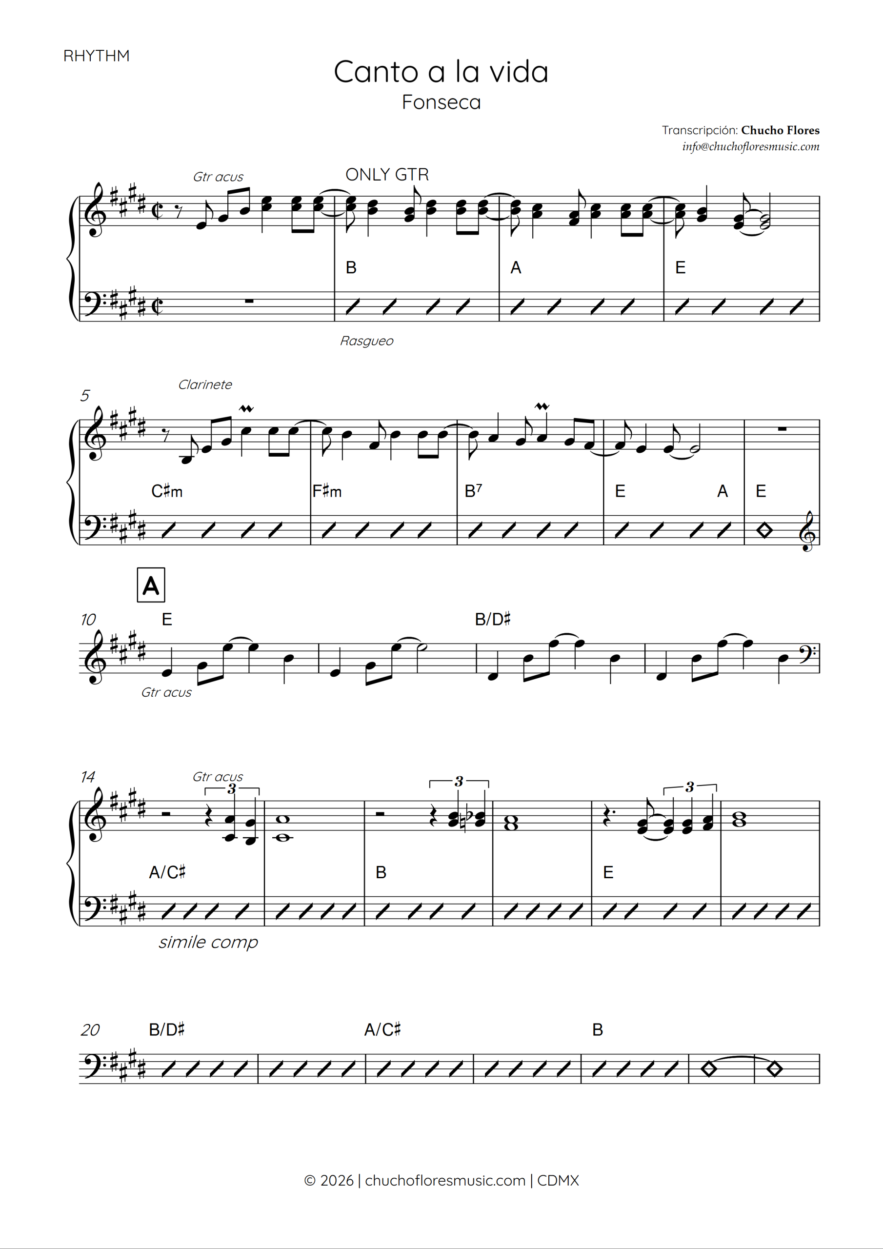 Canto a la vida - Fonseca | Master rhythm
