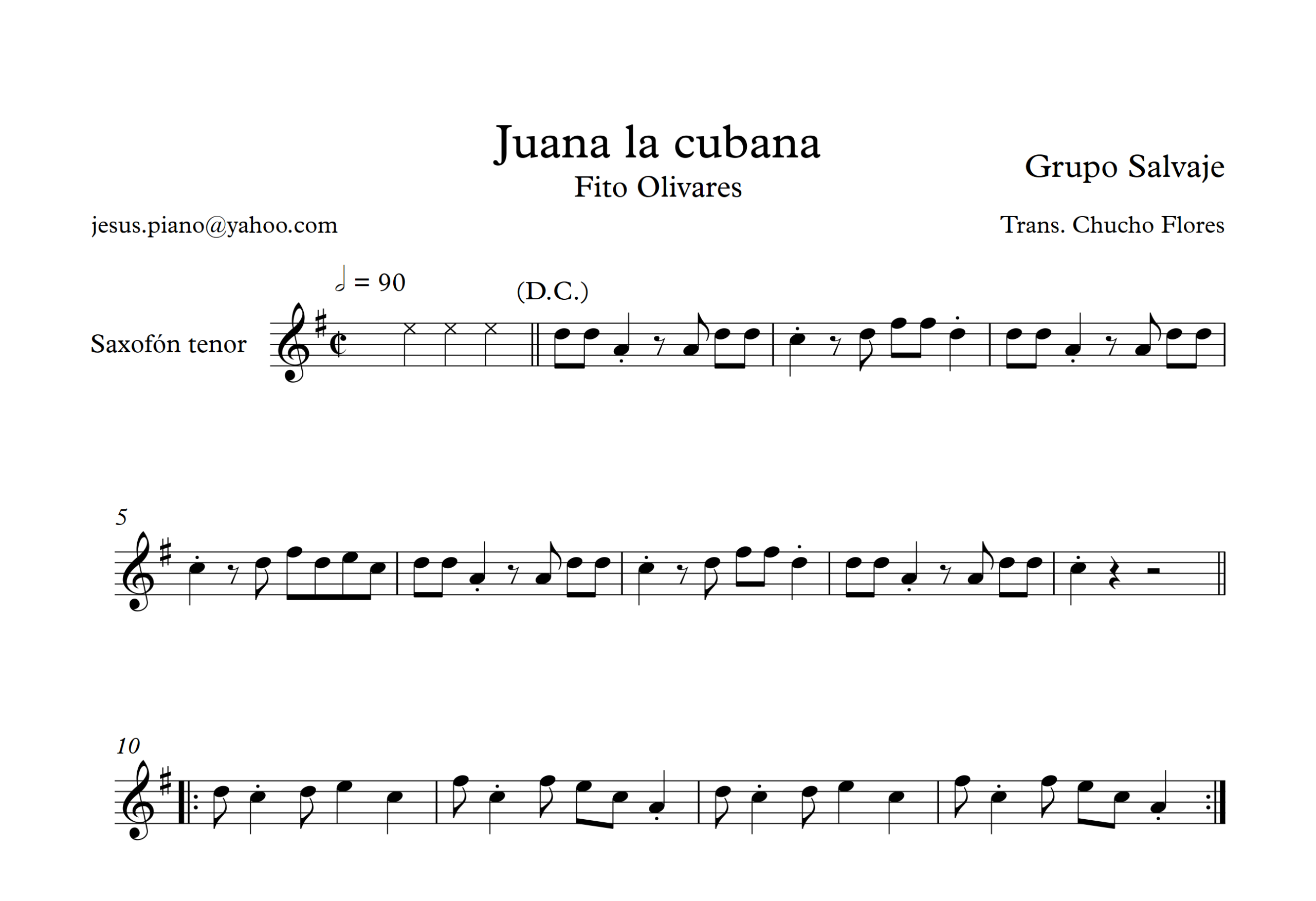 Juana la cubana - Fito Olivares | Saxofón Tenor