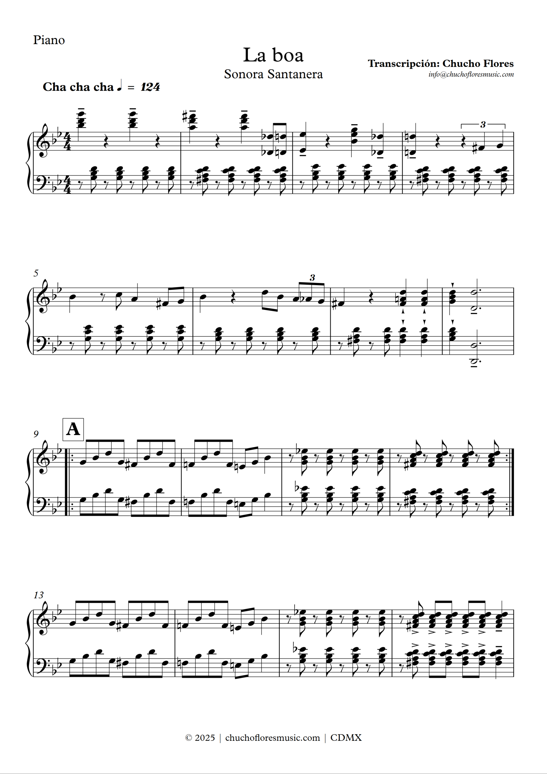 La Boa - Santanera | Piano nota a nota + Solo
