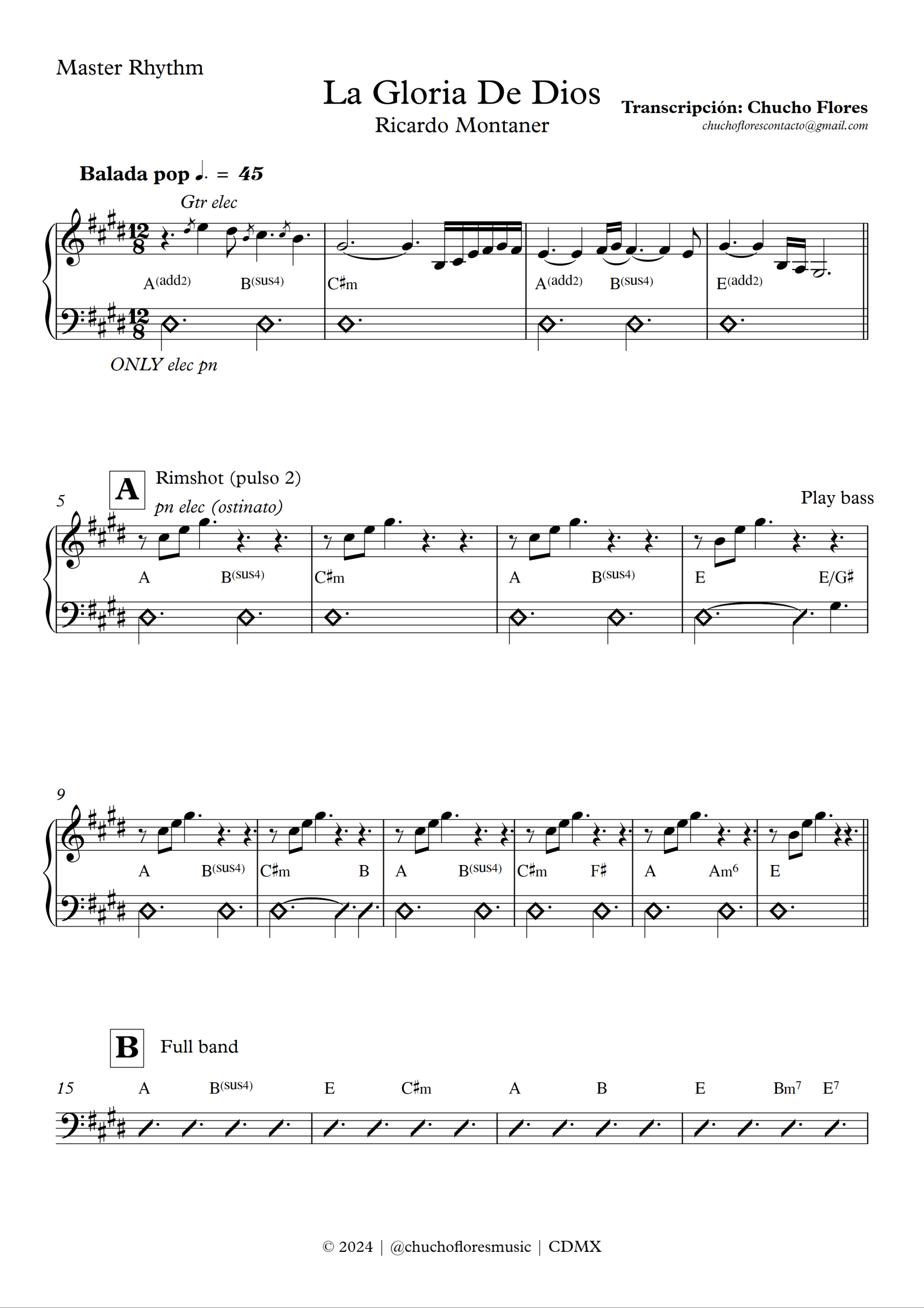 La gloria de dios - Ricardo Montaner | Master Rhythm