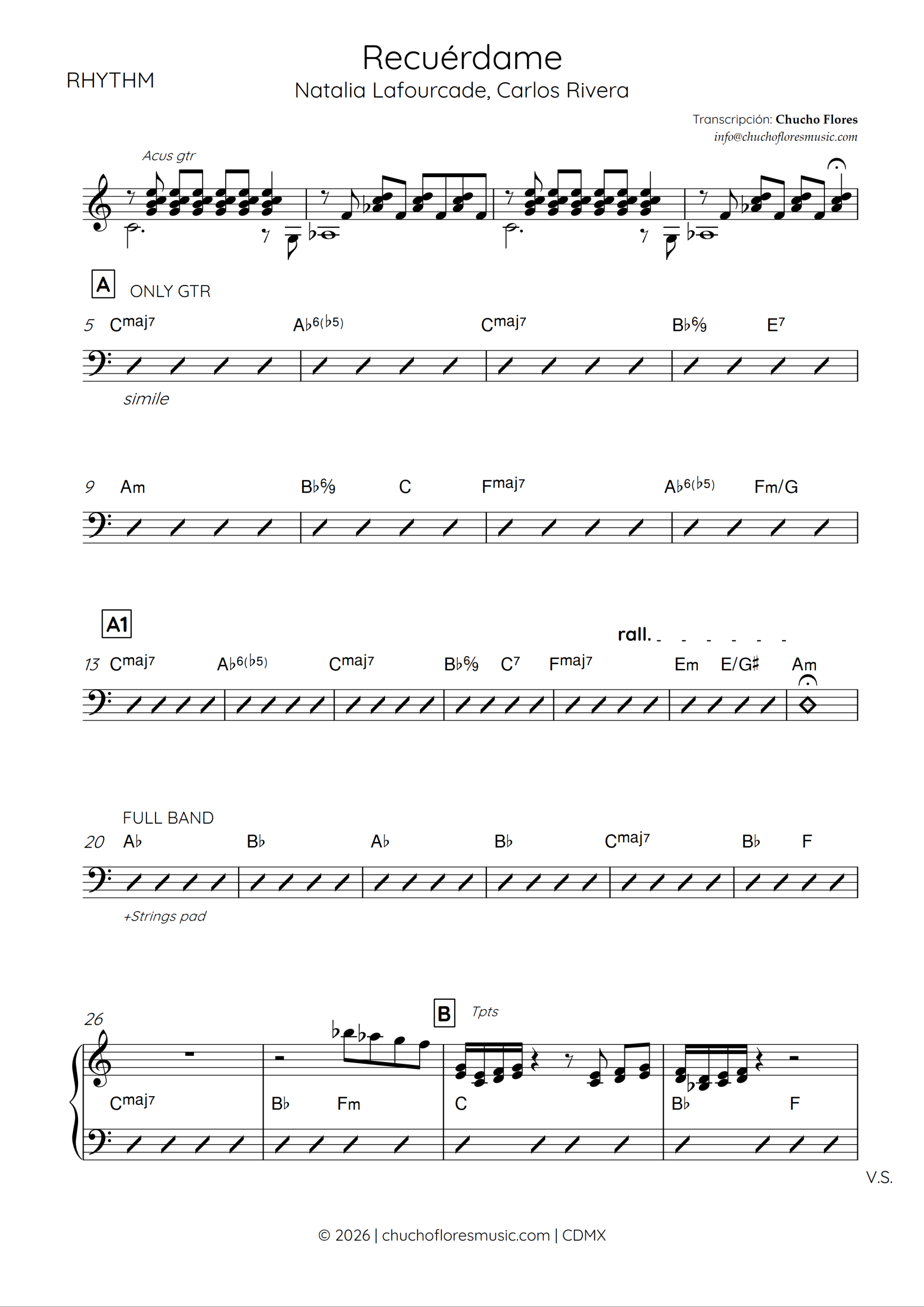 Recuérdame - Natalia Lafourcade, Carlos Rivera | Master rhythm