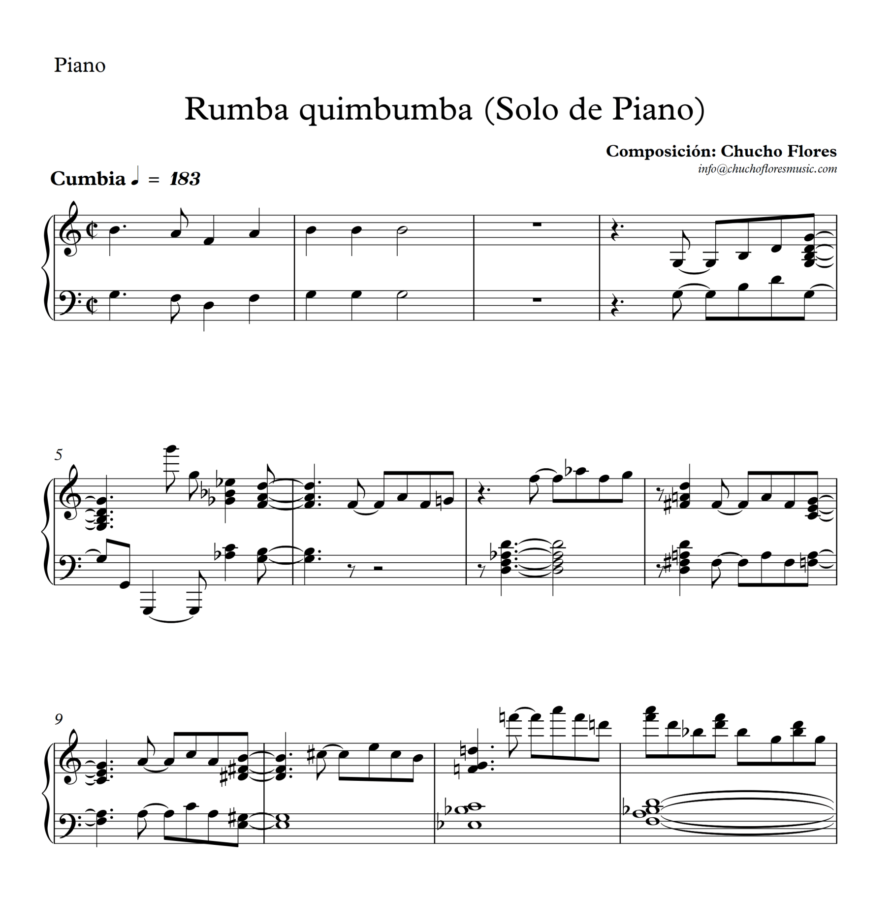 Rumba quimbumba | Solo de Piano Original