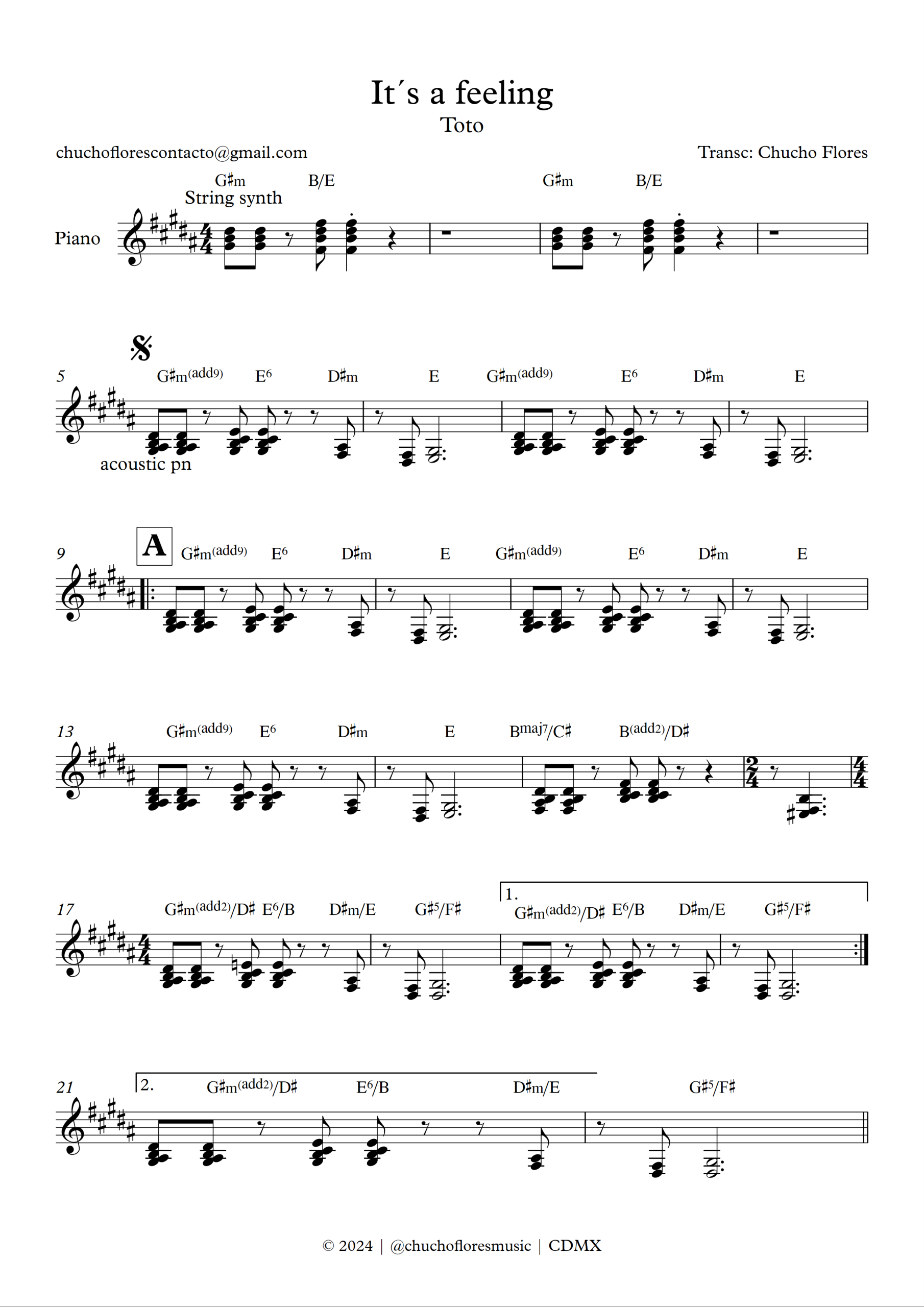 It´s a feeling - Toto